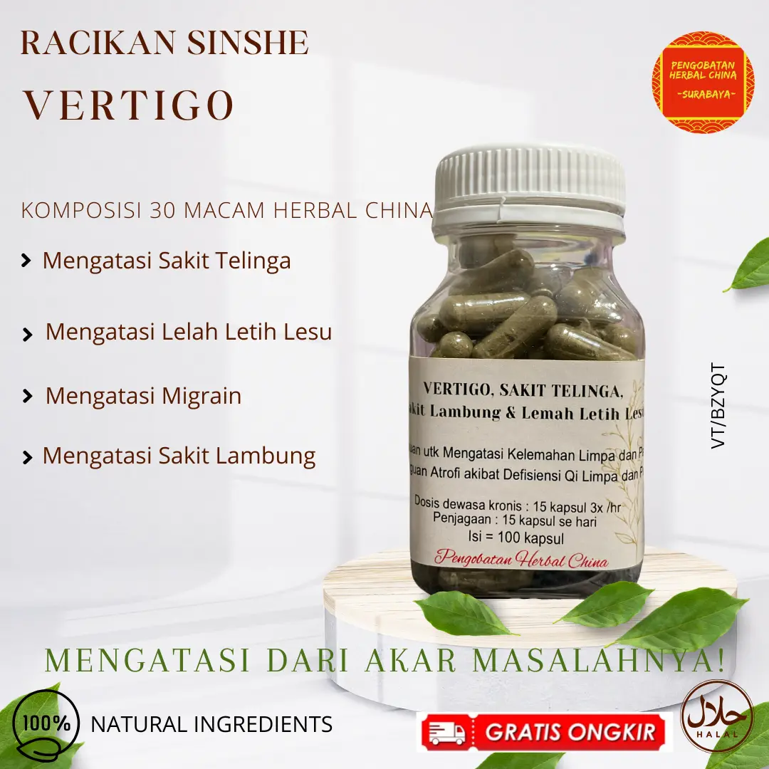 KAPSUL RAMUAN SINSHE VERTIGO,SAKIT TELINGA,LELAH LETIH LESU,PUSING