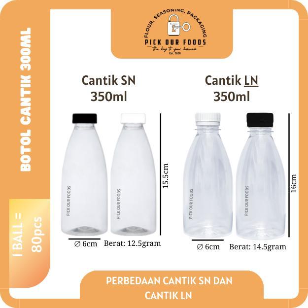 Jual Botol Plastik Cantik 350ml / Botol PET Jus / Botol Minuman / Murah ...