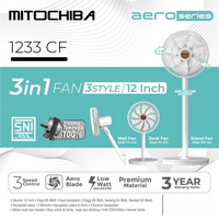 Gambar MITOCHIBA STAND FAN 1233CF-BLACK 3 in 1 Aero Series 12 Inch dari Atakrib Elektronik Yogyakarta Kab. Sleman 2 Tokopedia