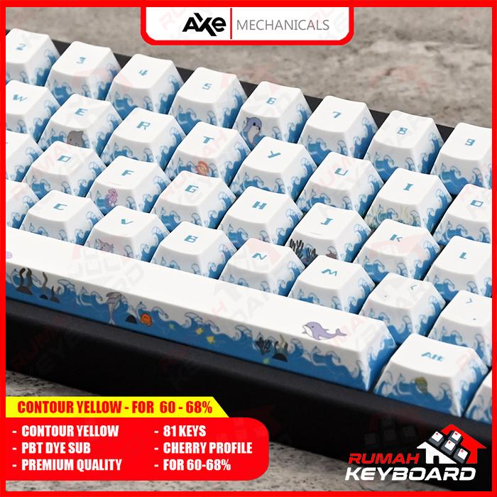 Gambar AXE MECHANICALS - Under The Sea - Cherry - Profile - Keycap - Keycaps - PBT - Dye Sub - Support Split Keyboard dari Rumah-Keyboard Kota Administrasi Jakarta Barat Tokopedia