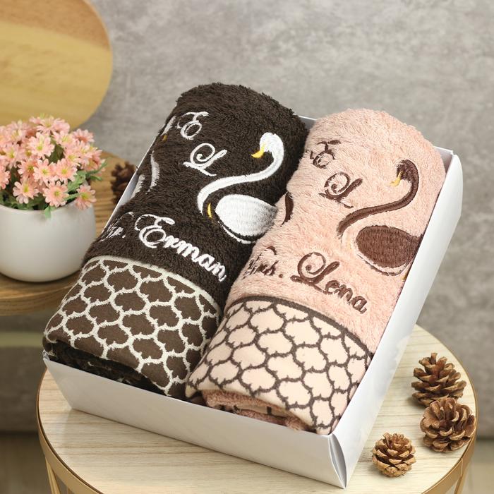 Gambar (2 HANDUK) HANDUK MORNING WHISTLE LUNARSON + BORDIR / HANDUK SESERAHAN dari Lindy Store Kota Tangerang Tokopedia