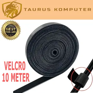 Velcro 10M Kabel Strap Pengikat Perapih Cable 10 Meter Pita Tape Harness Cord Holder
