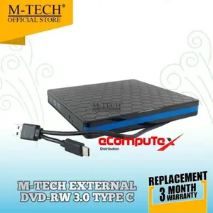 M-tech External Dvd-RW 3.0 Type C / Mtech External Dvd RW Type C USB2 3.0 - Original Resmi