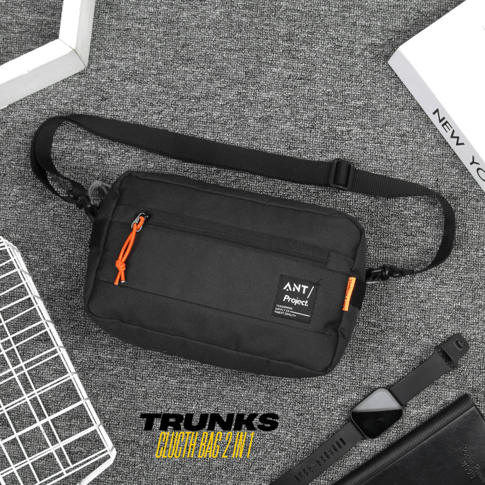 Gambar ANT PROJECT - Clucth Bag TRUNKS Black Extra Slot 2 in 1 Sling Bag dari ANT Project Kota Bandung Tokopedia