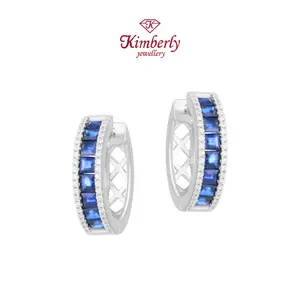 Anting Berlian Batu Blue Sapphire KER620499 - Kimberly Jewellery