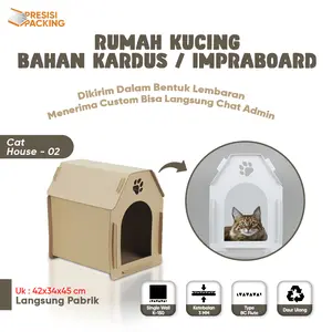 Rumah kucing kardus cocok untuk semua jenis anak kucing cocok untuk mainan garuk kucing dalam ruangan uk 42x34x45