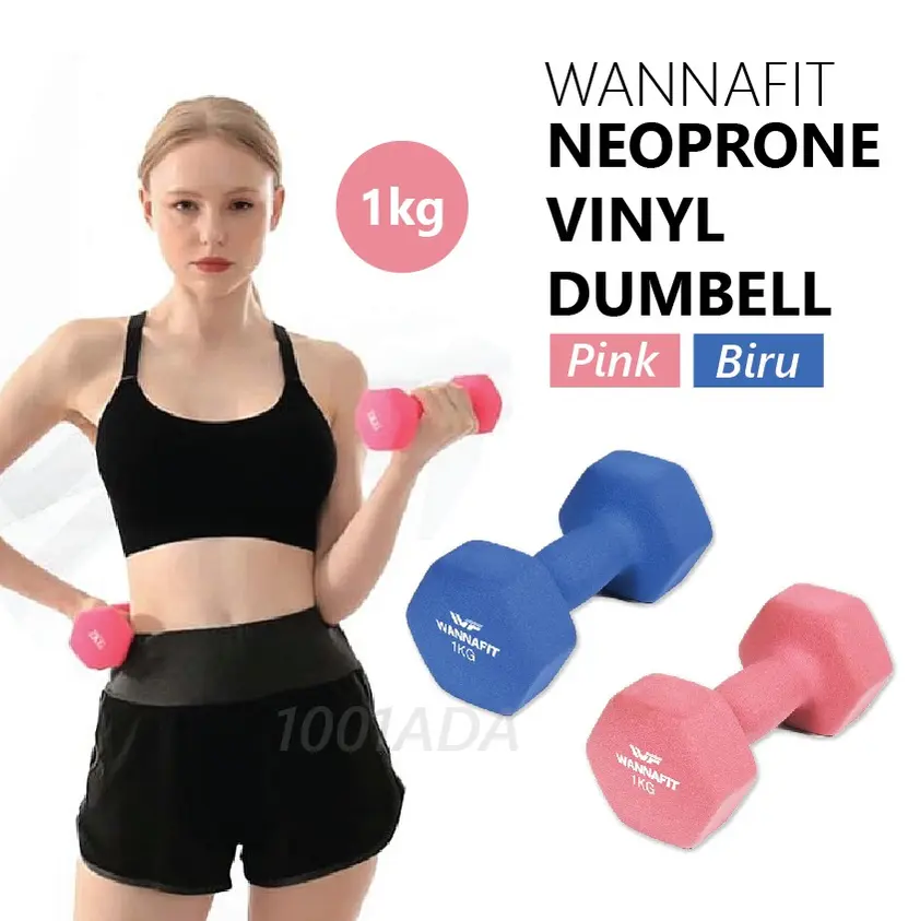 Dumbell 1kg Neoprene Barbel Vinyl Anti slip 1kg (WFI)