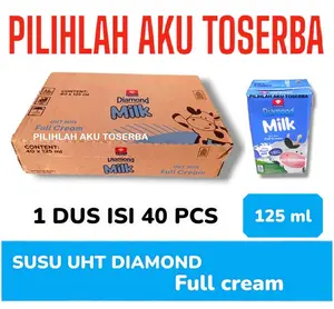 READY!! Susu DIAMOND UHT Full Cream MINI 125 ml - ( HARGA 1 DUS ISI 40 )