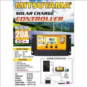 ALAT KONTROL SOLAR CHARGER DUAL USB TYPE 20A 12V 24V DAYA PANEL SURYA