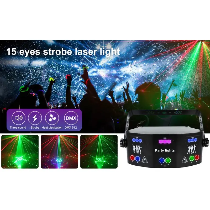 Lampu Laser Proyektor Disco Lighting Panggung Disko RGB Party Light 2