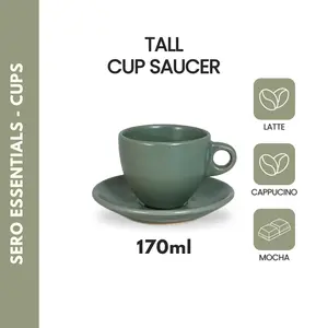 SERO Cappucino Tall Cup And Saucer 170ml Pastel Grey