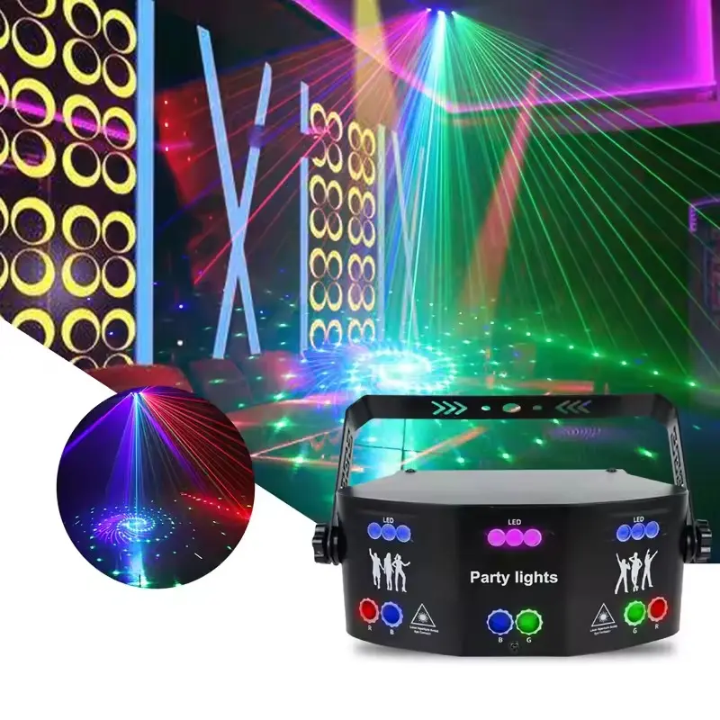 Lampu Laser Proyektor Disco Lighting Panggung Disko RGB Party Light 8