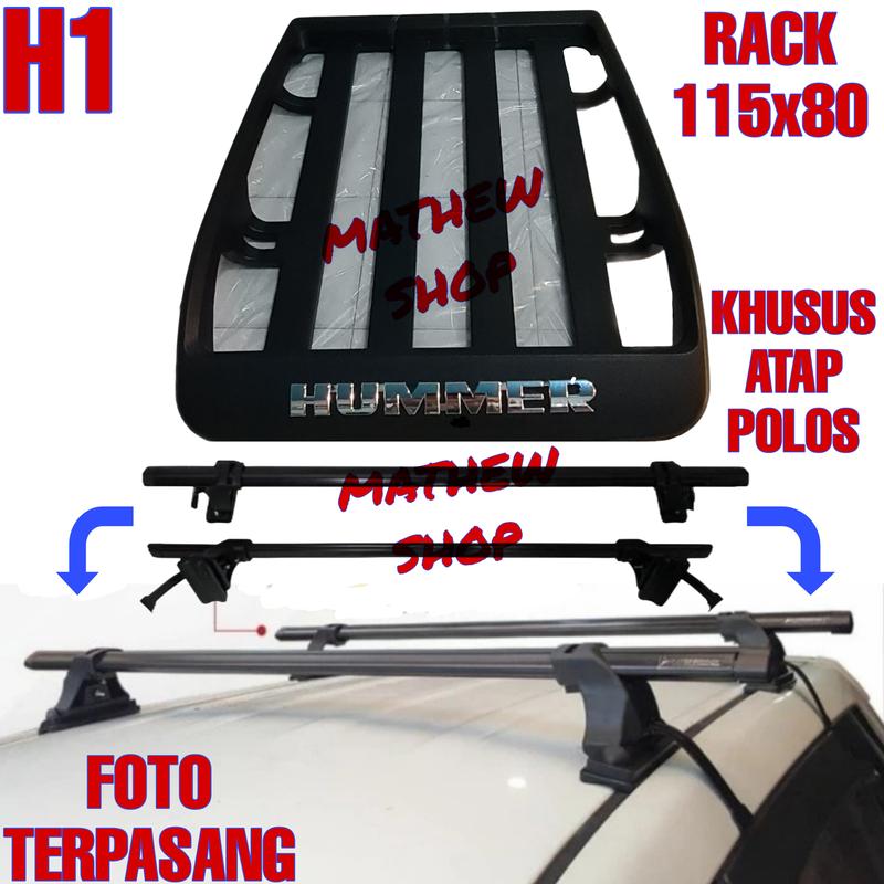 Hummer Rack Rope Paket Roof Rack Rak Hummer + Crossbar Cross bar Jepit Body Kaki - Shop ...