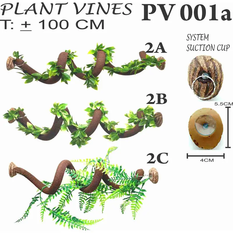 PV002 kayu akar ranting sintetis hiasan kandang jungle vine root 6