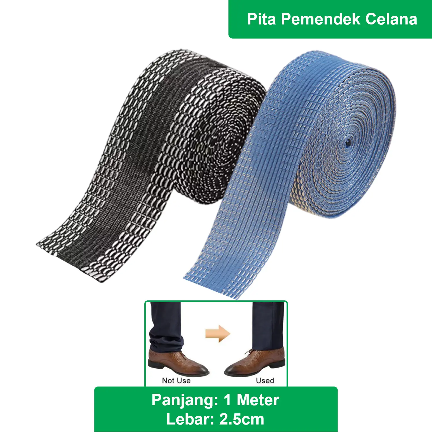 Pita Lem Perekat Pemendek Celana Jeans Katun Gosok Tanpa Jahit 1 Meter