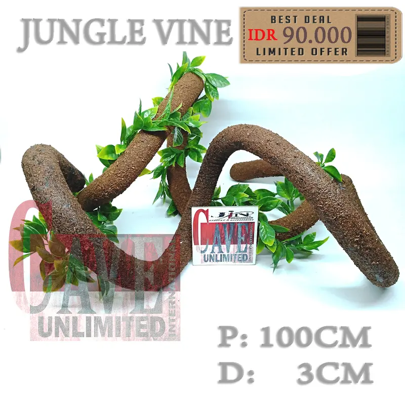 PV002 kayu akar ranting sintetis hiasan kandang jungle vine root 7