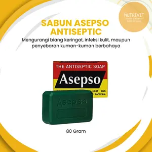 SABUN BATANG ASEPSO ANTISEPTIK Original 80gr (Hitam Merah) - Membersihkan kulit dari bakteri dan kuman, mengurangi gatal iritasi - Per Pcs