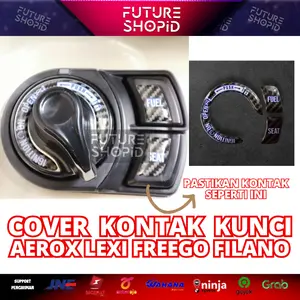 Stiker Carbon Emblem Kunci Kontak Aerox Lexi Freego Filano Pelindung Anti Gores