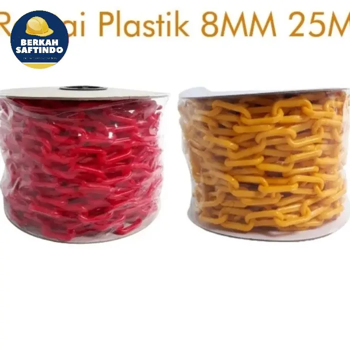 Rantai Plastik 8mm / Cone Chain 8mm / 8mm per meter Kuning Merah