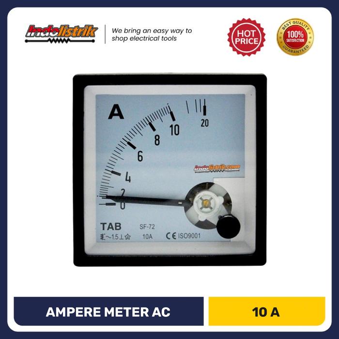 Gambar Ampere Meter Analog AC 10 A Direct 72 x 72 TAB dari INDOLISTRIK OFFICIAL TNG Kota Administrasi Jakarta Pusat Tokopedia