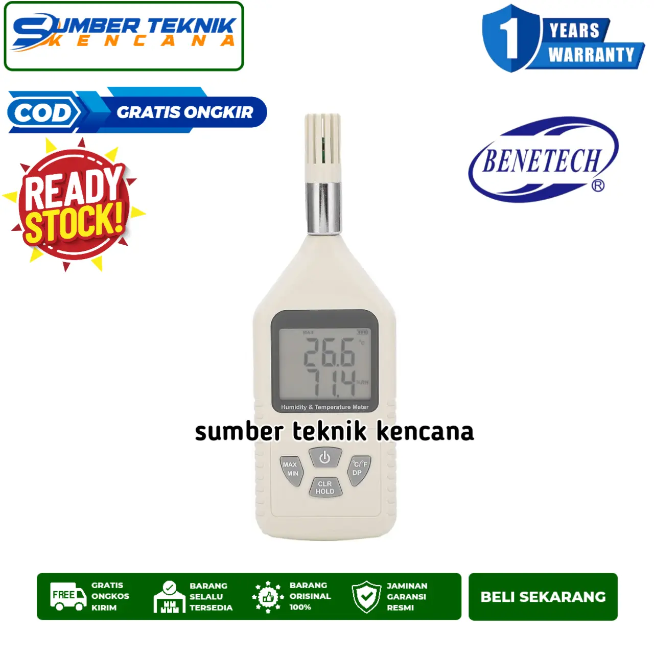 Humidity Temperature Meter Data Logger Benetech GM1360A Thermometer