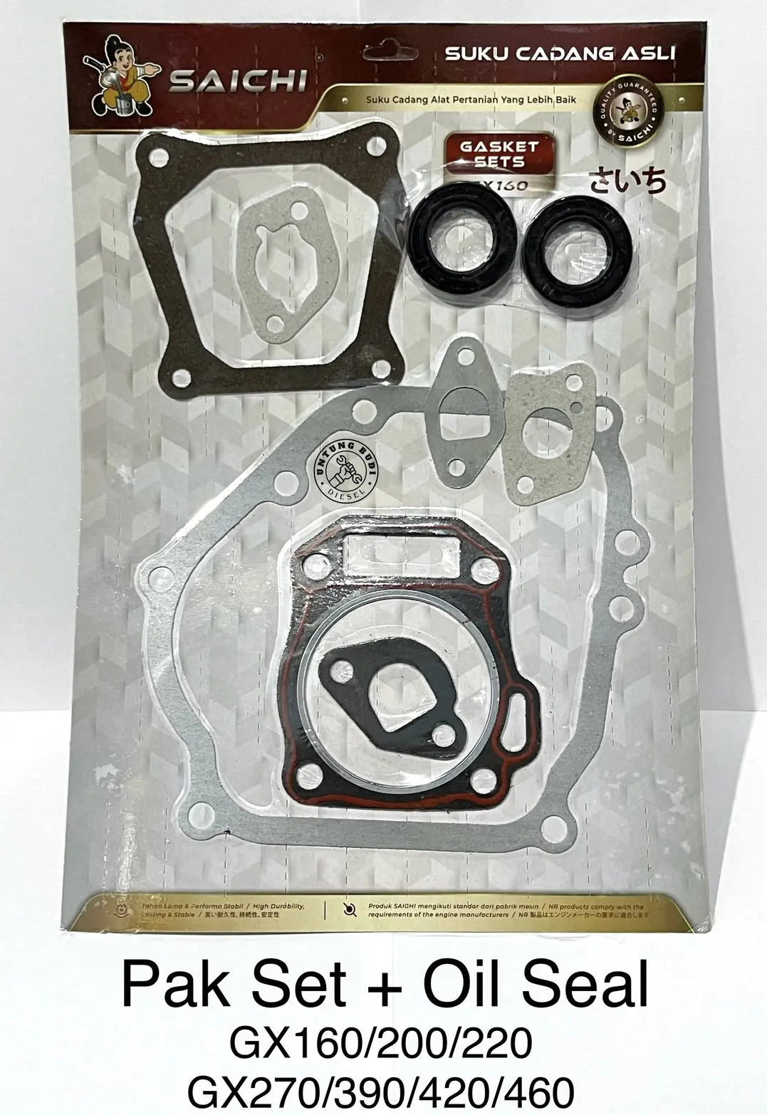 Gasket Set with Oil Seal Saichi GX160 GX200 GX220 GX270 GX390 GX420 Pak Set Seal Paking dengan Karet Sil Oli