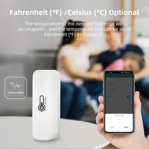 WALE Termometer Suhu & Kelembapan Pintar ZigBee – Kontrol Aplikasi & Suara, Alarm Notifikasi, Smart Home Compatible - Putih