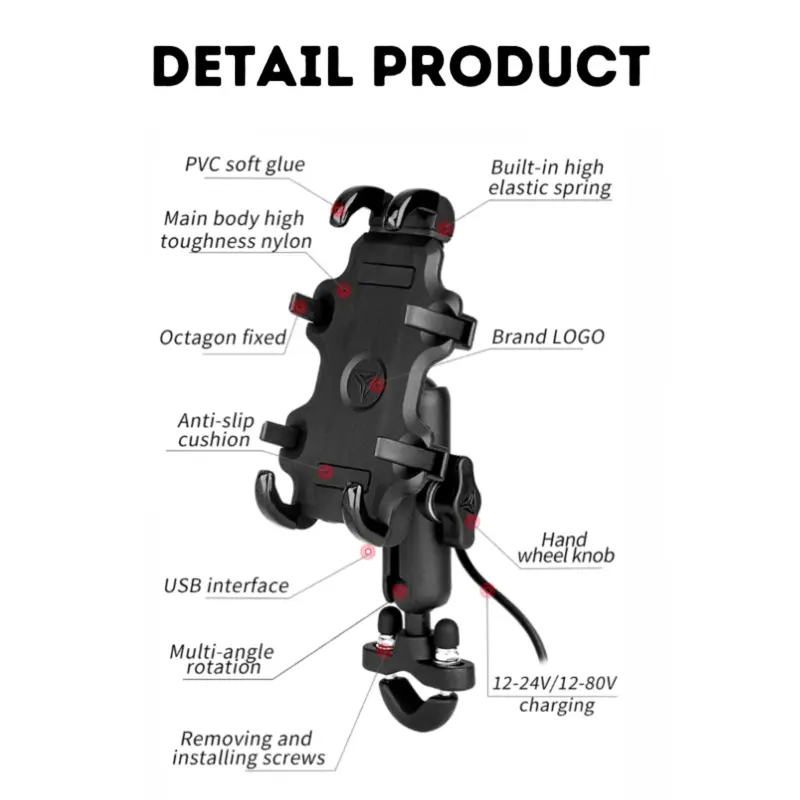 Phone Holder Motowolf  Holder Motor Usb Charge Fast Charging 3