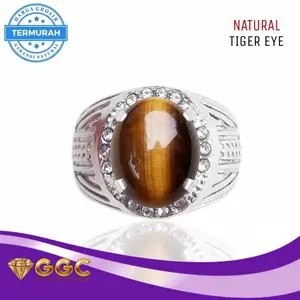 Cincin Batu Natural Tiger Eye Sepah Asli