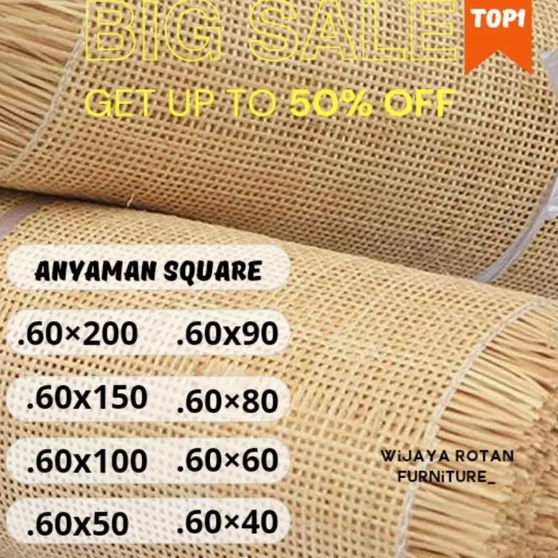 Geraii Intan. TERMURAH!!ANYAMAN ROTAN SQUARE 60CM/ANYAMAN ROTAN KOTAK/HIASAN ROTAN/ROTAN LEMBARAN