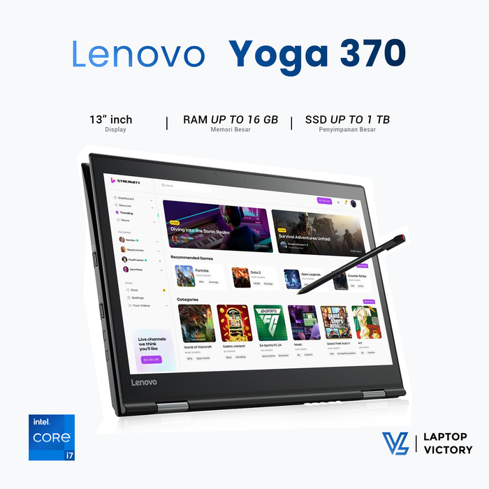 Jual Lenovo YOGA 370 2 in 1 Touchscreen I Core I7 Gen 7 I Ram 16 Gb Ssd ...