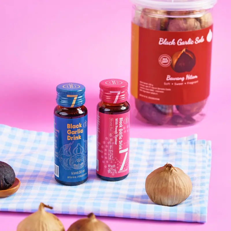 HSD Black Garlic Drink Original & Peach - Minuman Ekstrak Bawang Hitam Bebas Pengawet & BPOM 0