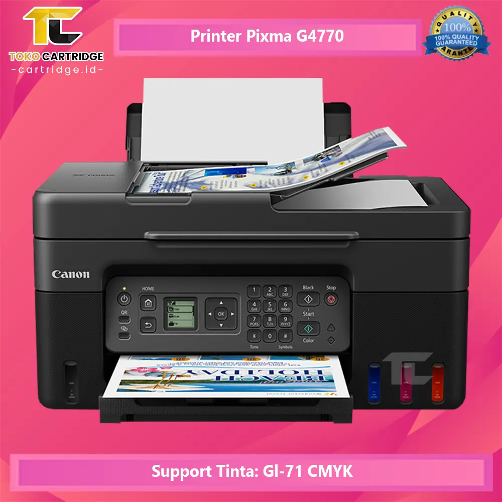 Printer G4770 pengganti G4010 Print Scan Copy ADF Ink GI71 GI-71 CMYK / Printer Canon MegaTank PIXMA G4780 (Print-Scan-Copy) Wireless ADF Duplex