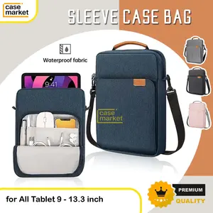PELINDUNG / COVER for Tablet Bag Untuk Ukuran 9 10 11 12 13 13.3 inch IPAD SAMSUNG HUAWEI XIAOMI INFINIX PAD ADVAN DLL Sleeve Storage Pouch with Handle PU Leather Tas Penyimpan Barang Praktis