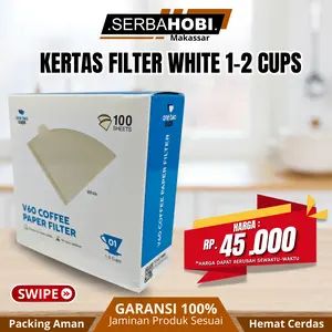 Kertas Filter Saringan Kopi V60 Drip 1-2 Serve Isi 100PCS Putih