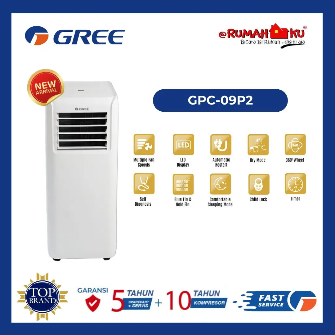 GREE AIR CONDITIONER AC PORTABLE 1 PK GPC-09P2