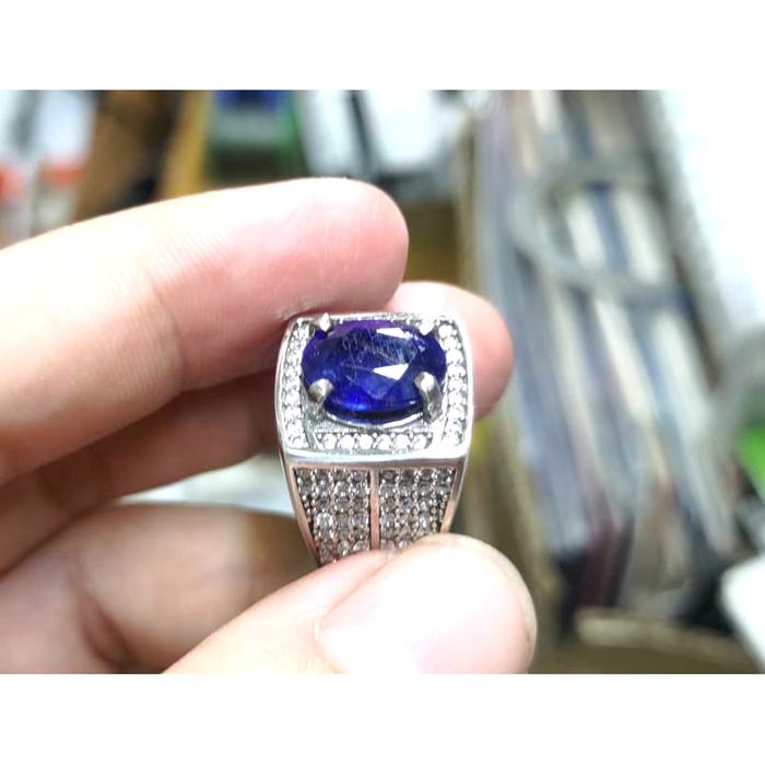 Gambar Cincin Batu Permata Natural Blue Sapphire SF022 Kashmir Blue Safir Indah Ikatan Perak Mewah dari CNC phoneshop Kota Administrasi Jakarta Pusat Tokopedia