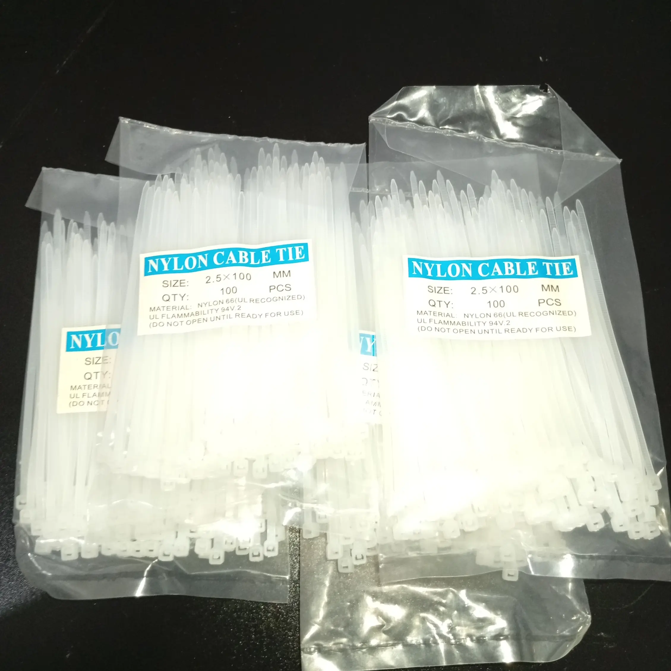 Nylon Cable Tie 10cm Kabel Ties 2,5x100mm Kabel Tis 2.5x100mm Putih 1 Pack isi 100 Pcs