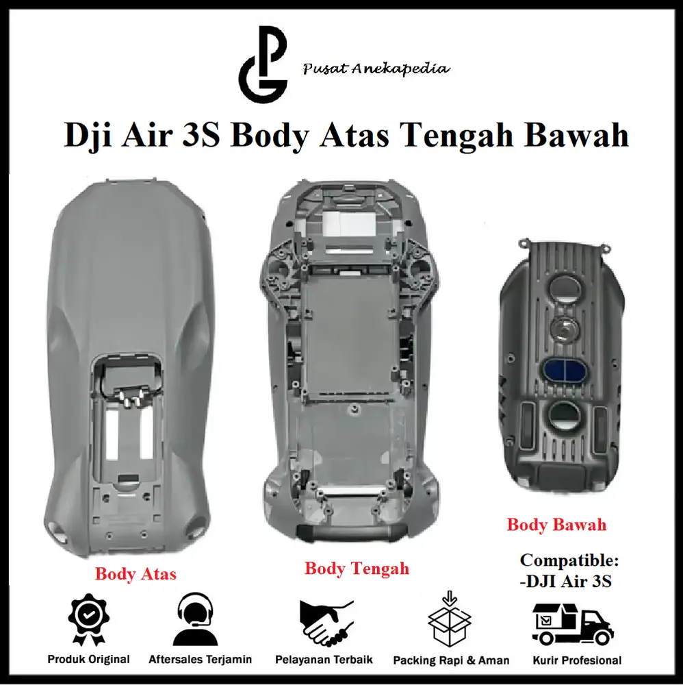 Dji Air 3S Body Atas Tengah Bawah Original - Dji Air 3S Body Shell Original