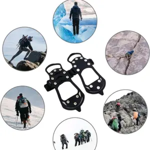 Paku Anti Slip Alas Sepatu Mendaki Dengan 10 Gigi Untuk Berjalan Di Salju
