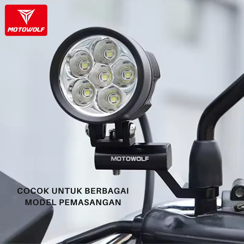 Motowolf Holder Gub P30 Breket Lampu Tembak Bracket Spion Universal 1