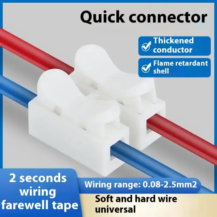 Quick Connector 2 Pin CH2 Terminal Sambungan Kabel Listrik Klip Jepit Clip Sambungan Kabel Penyambung Kabel Listrik