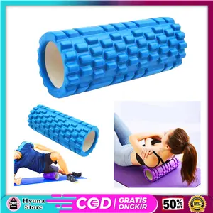 Roller Foam Yoga Massage Hollow Column EVA Tekstur Bergerigi Abs Roller BIRU