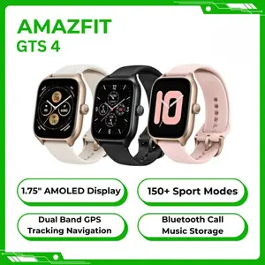 Amazfit GTS 4 Smartwatch 1.75 inch AMOLED Display 150 Sport Modes Bluetooth Call Dual Band GPS 5ATM Water Resistant