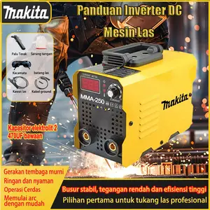 MAKITA Mesin Las Inverter mesin las listrik 450 watt MMA 250A IGBT 450 watt / Mesin las mini / Mesin trafo las / welding/Gratis Set Lengkap Aksesori Las-COD
