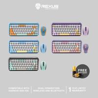 Gambar Rexus KM11 Combo Keyboard + Mouse wireless Dual Connection Retro Alat Computer - Artic Mountain  dari Click & Go Tokopedia Kota Bandung 4 Tokopedia