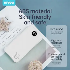 ​KIVEE Powerbank Portable 10000 Mah Dual Port LED Digital Monitor Super Cas Cepat Anti Panas Untuk Travel HP Universal