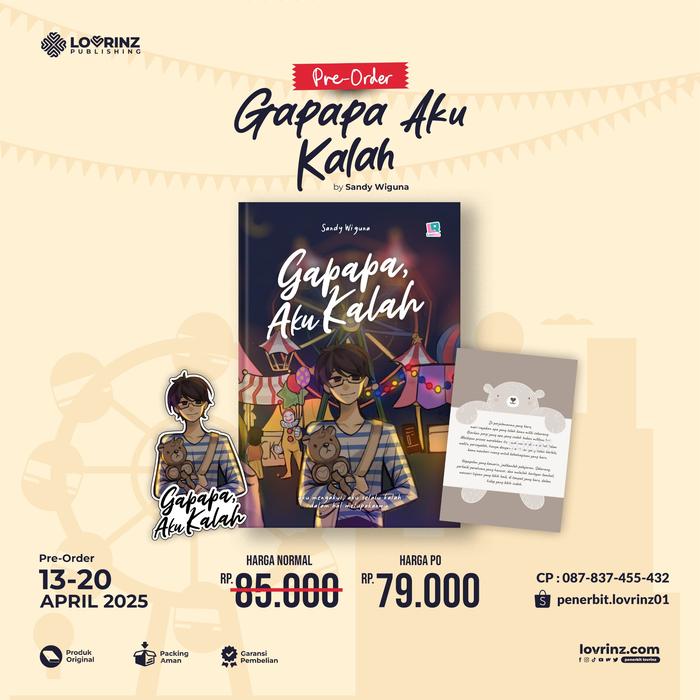 Gambar PRE ORDER - Buku Novel - GAPAPA, AKU KALAH - SANDY WIGUNA - Lovrinz Publishing - Bumifiksi dari BumifiksiJogjakarta Kab. Sleman Tokopedia