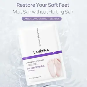 LANBENA FOOT PEELING MASK 1PAIR REMOVE DEAD SKIN FOOT CARE UNTUK SPA KAKI EXFOLIATING MASKER BEAUTY Lavender