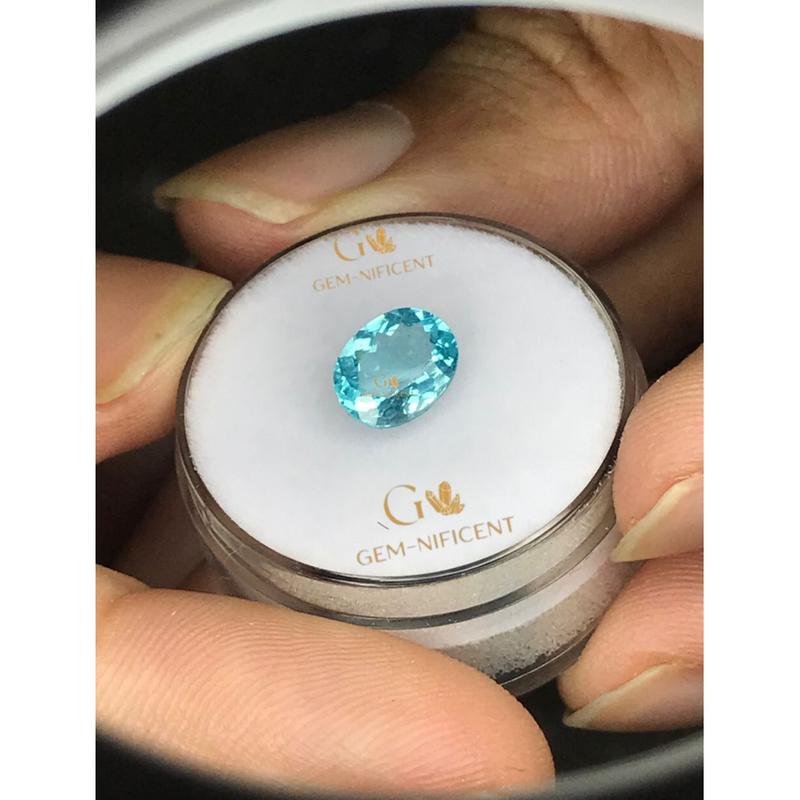 Certified (GRI) Natural Greenish Blue (Paraiba color) Apatite VS++ 1 ...